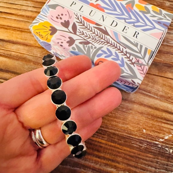 Plunder Designs Retired “Essie” Magnetic Silver Tone and Black Bangle Bracelet - Picture 12 of 16